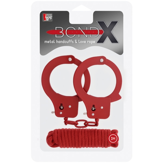 Набор для фиксации BondX Metal Cuffs &amp; Love Rope